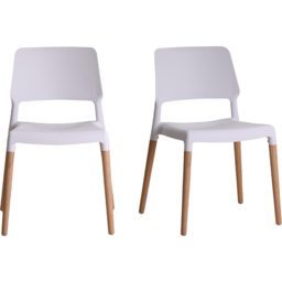 Riva Set of 2 White Dining Chair - LPD Home - Wilko - thumbnail 4