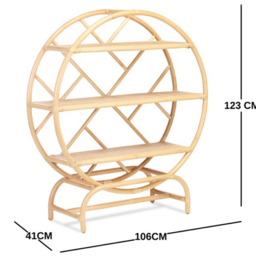Desser 3 Shelf Medium Rattan Freestanding Etagere Bookcase - Cream - Wilko - thumbnail 7