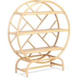 Desser 3 Shelf Medium Rattan Freestanding Etagere Bookcase - Cream - Wilko - thumbnail 3