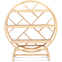 Desser 3 Shelf Medium Rattan Freestanding Etagere Bookcase - Cream - Wilko - thumbnail 4