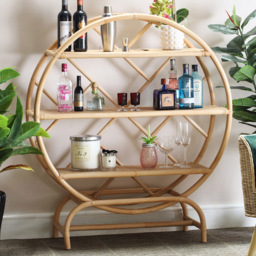 Desser 3 Shelf Medium Rattan Freestanding Etagere Bookcase - Cream - Wilko