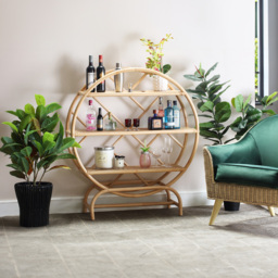 Desser 3 Shelf Medium Rattan Freestanding Etagere Bookcase - Cream - Wilko - thumbnail 5