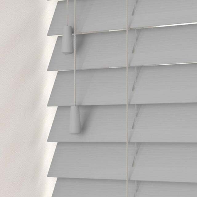 Caecus Faux Wood String Venetian Blind Light Grey 45 x 200cm - Wilko - image 1