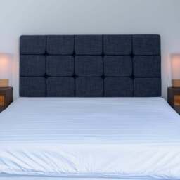 Bedmaster Small Double Midnight Linen Pearl Squared Headboard - Blue - Wilko - thumbnail 1