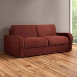 Jay-Be Deco 3 Seater Brushed Twill Burnt Amber Sofa Bed with e-Sprung Mattress - Orange - Wilko - thumbnail 1