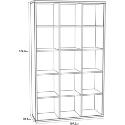 Florence Mauro Multi Shelf Sand Oak Bookshelf - Size: 15 Shelf - Brown - Wilko - thumbnail 7