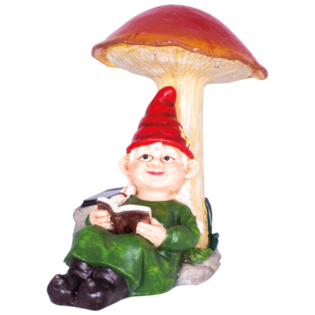 St Helens Female Gnome Under Light Up Mushroom - Size: 0.7x0.7x60cm - Green - Wilko - image 1