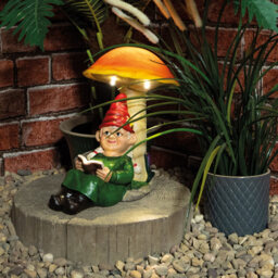 St Helens Female Gnome Under Light Up Mushroom - Size: 0.7x0.7x60cm - Green - Wilko - thumbnail 3