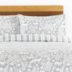 furn. Skandi Woodland Single Grey Brushed Cotton Duvet Set - Wilko - thumbnail 4