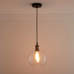 Kliving Antonio Clear Glass Pendant Light - Size: 20 x 20 x 20cm - Wilko - thumbnail 3