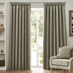 furn. Dawn Natural Blackout Pencil Pleat Curtains 229 x 229cm - Size: W 229 x D 229cm - Brown - Wilko - thumbnail 7