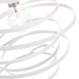 Happy Homewares Contemporary White Gloss Metal Double Ribbon Spiral Swirl Pendant Shade - Size: 35 x 23 x 23cm - Wilko - thumbnail 3