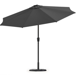 Living and Home Dark Grey Solar LED Crank and Tilt Parasol with Cement Base 3m - Wilko - thumbnail 4