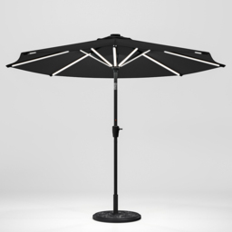 Living and Home Dark Grey Solar LED Crank and Tilt Parasol with Cement Base 3m - Wilko - thumbnail 5