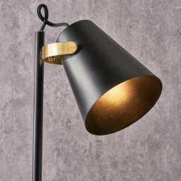 Pacific Lifestyle Theia Black and Brushed Brass Floor Lamp - Wilko - thumbnail 4