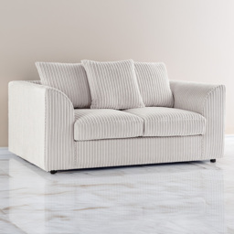 Portland Luxor 2 Seater Cream Jumbo Cord Sofa with Scatter Back - Wilko