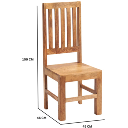 Brooklyn Napoli Toko Set of 2 Light Mango Slat Back Dining Chair - Brown - Wilko - thumbnail 5