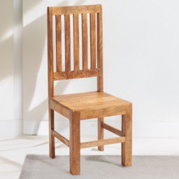 Brooklyn Napoli Toko Set of 2 Light Mango Slat Back Dining Chair - Brown - Wilko - thumbnail 1