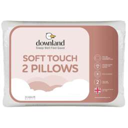 Downland Soft Touch Washable Pillows 2 Pack - White - Wilko - thumbnail 1