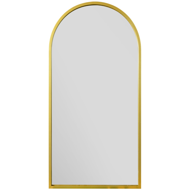 MirrorOutlet The Arcus Gold Framed Arched Leaner and Wall Garden Mirror 140 x 70cm - Size: 140 x 70 x 3cm - Wilko - image 1