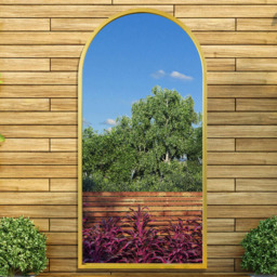 MirrorOutlet The Arcus Gold Framed Arched Leaner and Wall Garden Mirror 140 x 70cm - Size: 140 x 70 x 3cm - Wilko - thumbnail 3