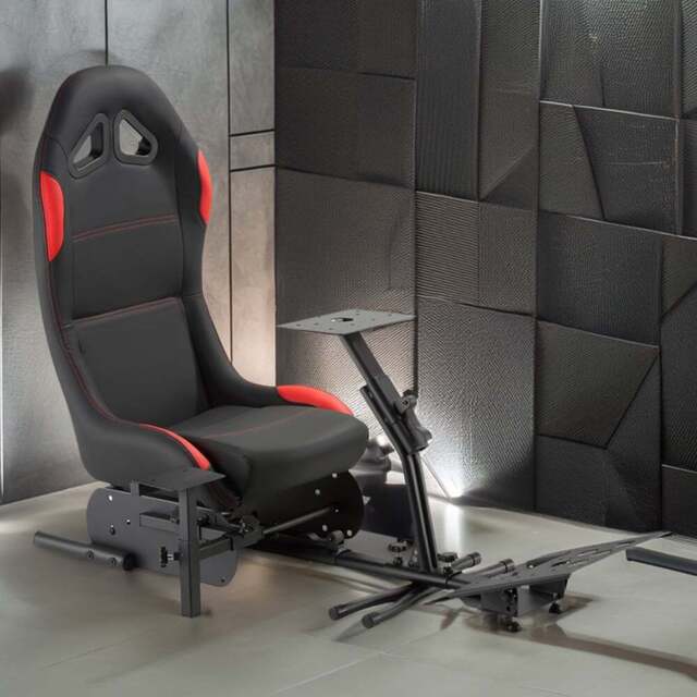 TTAP Nurburg Black and Red Faux Leather Racing Gaming Chair - Size: 99.5 x 157.5 x 70cm - Wilko - image 1