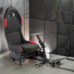 TTAP Nurburg Black and Red Faux Leather Racing Gaming Chair - Size: 99.5 x 157.5 x 70cm - Wilko