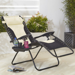 Neo Set of 2 XL Cream Zero Gravity Sun Loungers - Size: 1 Seater - Wilko - thumbnail 7