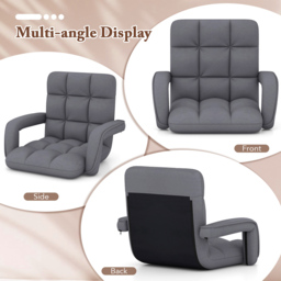 Costway Grey 6 Position Adjustable Floor Gaming Chair - Size: 60 x 64 x 54cm - Wilko - thumbnail 7