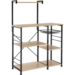 tectake Crawley 6 Shelf Light Wood Oak Shelving Unit - Brown - Wilko - thumbnail 3