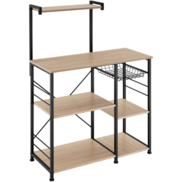tectake Crawley 6 Shelf Light Wood Oak Shelving Unit - Brown - Wilko - thumbnail 4