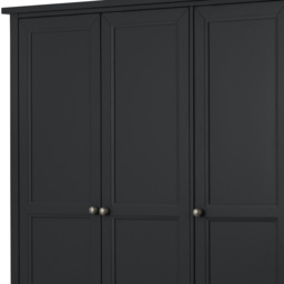 Julian Bowen Maine 3 Door 2 Drawer Anthracite Combination Wardrobe - Size: 3 Door, 2 Drawer - Black - Wilko - thumbnail 5
