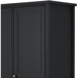 Julian Bowen Maine 3 Door 2 Drawer Anthracite Combination Wardrobe - Size: 3 Door, 2 Drawer - Black - Wilko - thumbnail 7