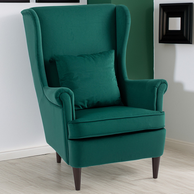 HOMCOM Green Wingback Modern Accent Chair - Size: Single - Wilko - image 1