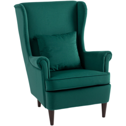 HOMCOM Green Wingback Modern Accent Chair - Size: Single - Wilko - thumbnail 3