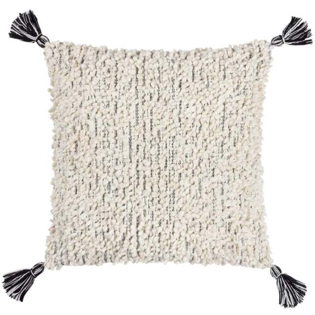 Hoem Cambre Mono Boucle Tasselled Cushion - Size: 50 x 50cm - Multi - Wilko - image 1