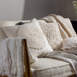 Hoem Cambre Mono Boucle Tasselled Cushion - Size: 50 x 50cm - Multi - Wilko - thumbnail 7