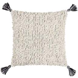 Hoem Cambre Mono Boucle Tasselled Cushion - Size: 50 x 50cm - Multi - Wilko