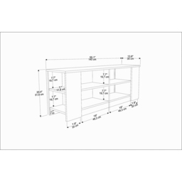 Decorotika Space 8 Shelf Black Marble Effect TV Unit - Size: 51.8 x 140 x 35cm - Multi - Wilko - thumbnail 7