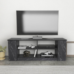 Decorotika Space 8 Shelf Black Marble Effect TV Unit - Size: 51.8 x 140 x 35cm - Multi - Wilko - thumbnail 6
