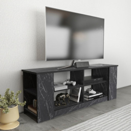 Decorotika Space 8 Shelf Black Marble Effect TV Unit - Size: 51.8 x 140 x 35cm - Multi - Wilko - thumbnail 5