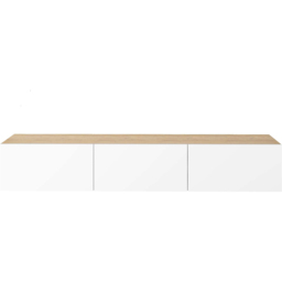 Decortie Francy Oak and White TV Stand with Storage Cabinet - Multi - Wilko - thumbnail 3