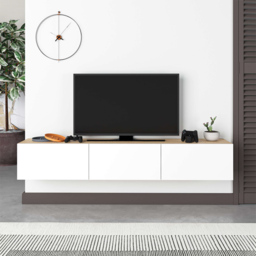 Decortie Francy Oak and White TV Stand with Storage Cabinet - Multi - Wilko - thumbnail 6