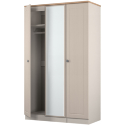 Crowndale Norfolk 3 Door Kashmir Ash and Bardolino Oak Mirror Wardrobe Ready Assembled - Kashmir Ash & Bardolino Oak - Wilko - thumbnail 5