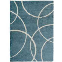 Homemaker Blue and Ivory Bubbles Snug Shaggy Rug 200 x 290cm - Multi - Wilko