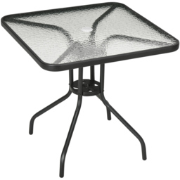 Outsunny 2 Seater Square Garden Dining Table with Umbrella Hole - Size: 76 x 76 x 72cm - Black - Wilko - thumbnail 3