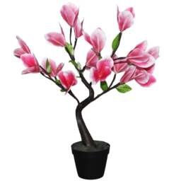 Avilo Warm White LED Pink Lily Tree Lamp - Size: 56 x 39 x 39cm - Wilko