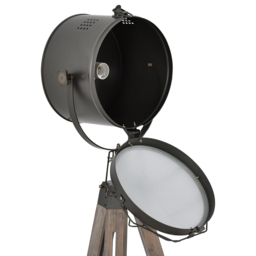 Portland Industrial Style Tripod Floor Lamp - Size: 63 x 63 x 155cm - Grey - Wilko - thumbnail 5