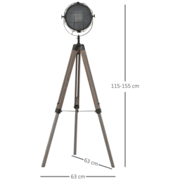 Portland Industrial Style Tripod Floor Lamp - Size: 63 x 63 x 155cm - Grey - Wilko - thumbnail 7