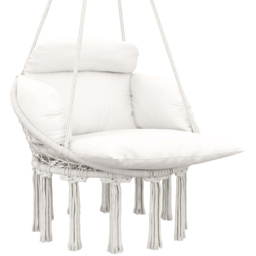 Outsunny Boho Cream White Hammock Chair - Size: 40 x 60 x 80cm - Wilko - thumbnail 3